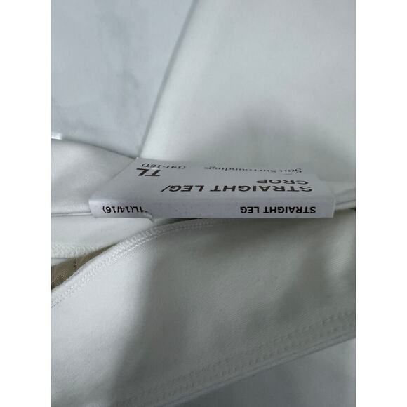 NWT Soft Surroundings White Sadie Scalloped Ankle Pants Size Tall L - Picture 7 of 7